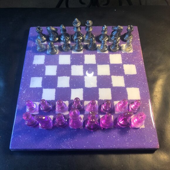 Resin Chess Set - Purple Space