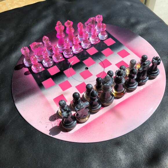 Vinyl Chess Set - Rebel Pink