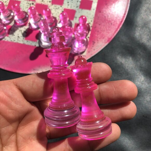 Vinyl Chess Set - Royal Pink