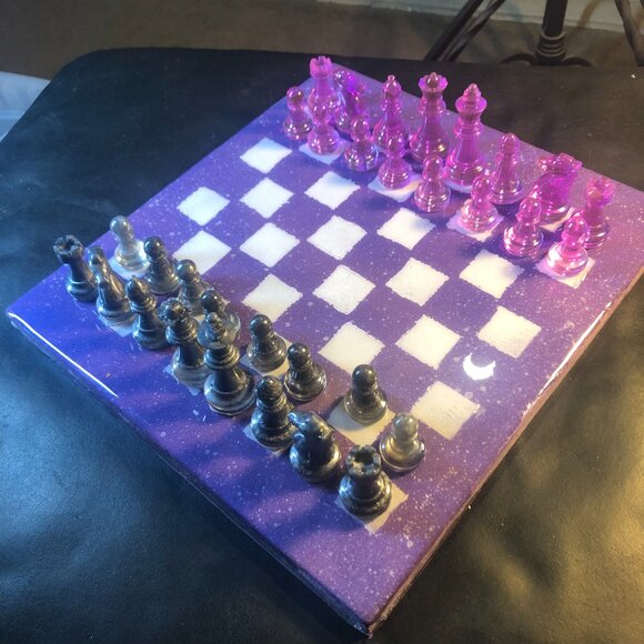 Resin Chess Set - Purple Space