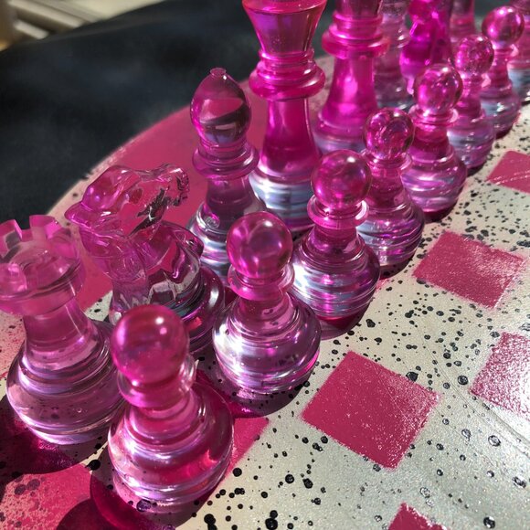 Vinyl Chess Set - Royal Pink