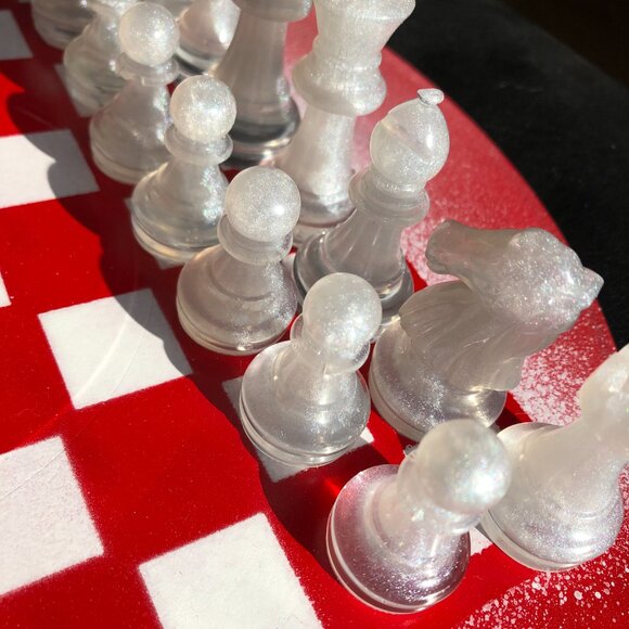 Vinyl Chess Set - Deluxe Red