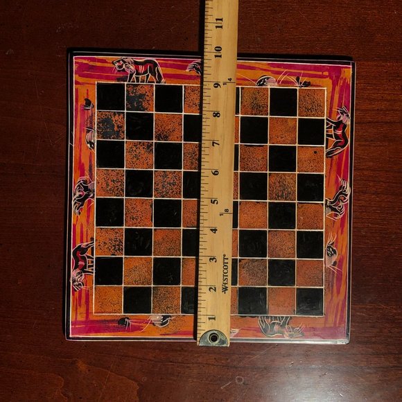 African Vintage Chess Set - Orange Chess Board