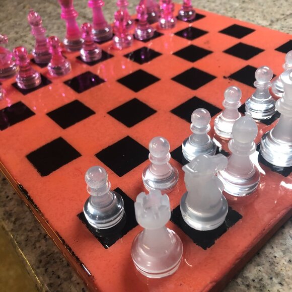 Resin Chess Set - Premium Pink