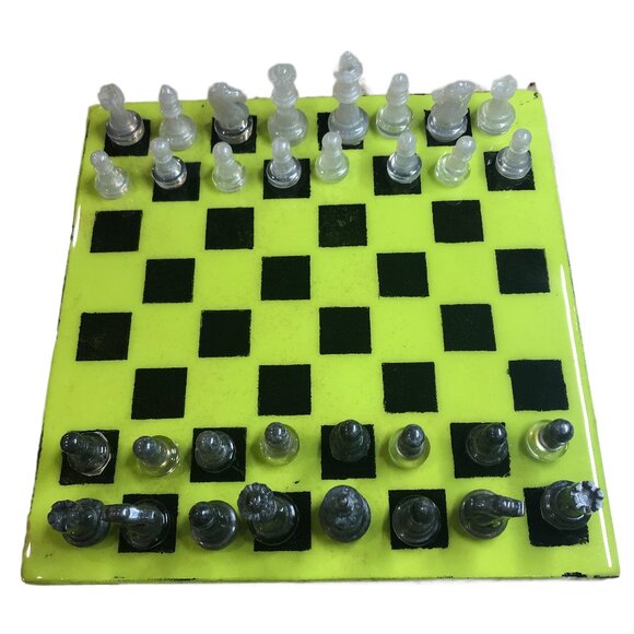 Resin Chess Set - Lime Green