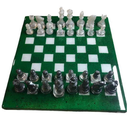 Resin Chess Set - Dark Green