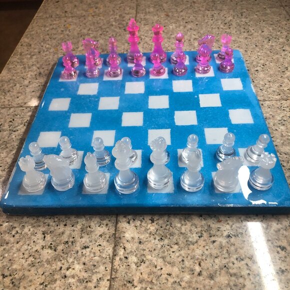 Resin Chess Set - Blue Sky Edition