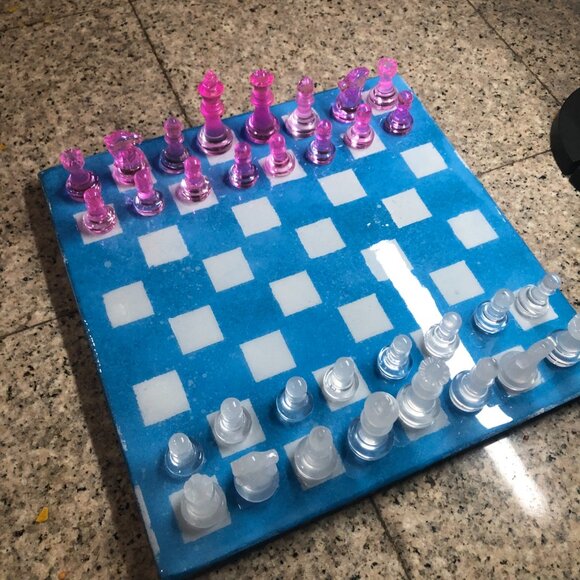 Resin Chess Set - Blue Sky Edition