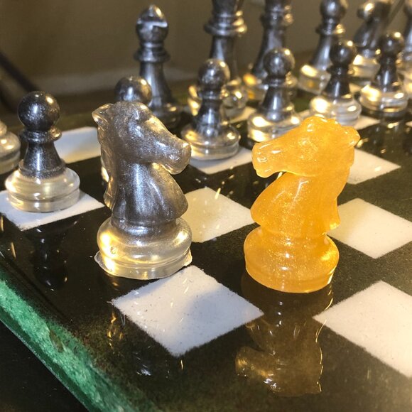 Resin Chess Set - Dirty Green