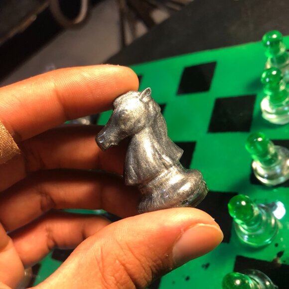 Resin Chess Set - Green and Black