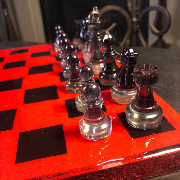 Resin Chess Set - Red Cherry