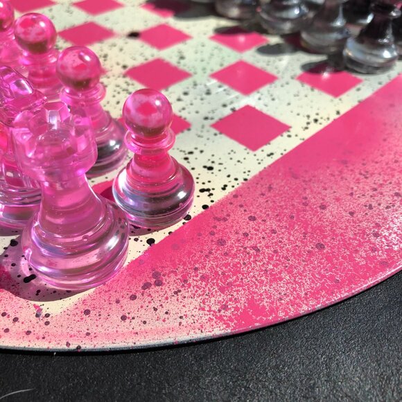 Vinyl Chess Set - Royal Pink