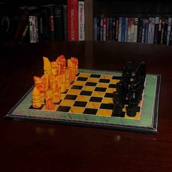 African Vintage Chess Set - Kenyan Chess Board