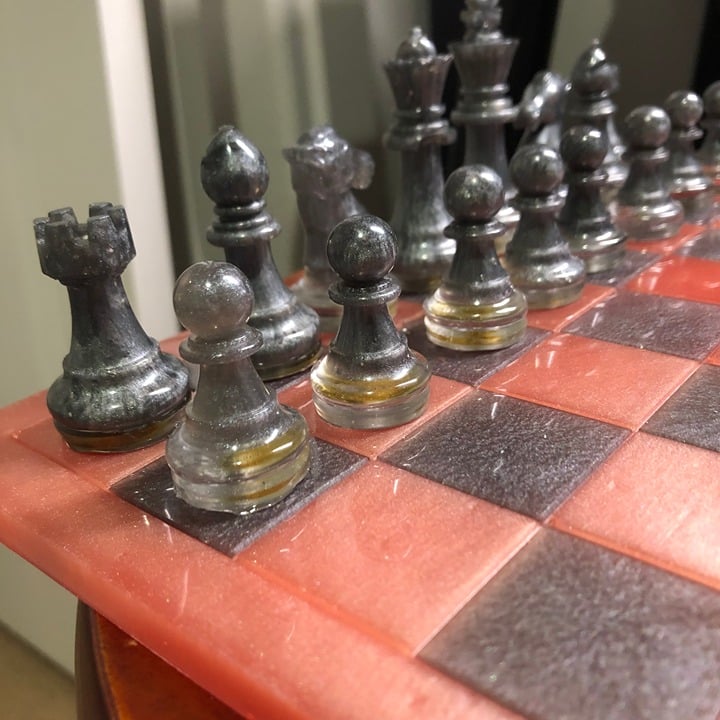 Handmade Resin Chess Set - Lava Style