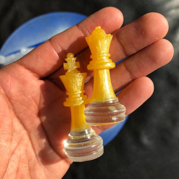 Vinyl Chess Set - Yellow and Blue