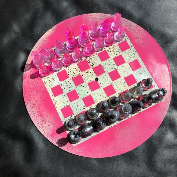 Vinyl Chess Set - Royal Pink