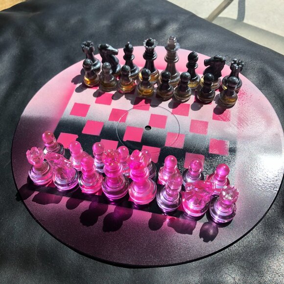 Vinyl Chess Set - Rebel Pink