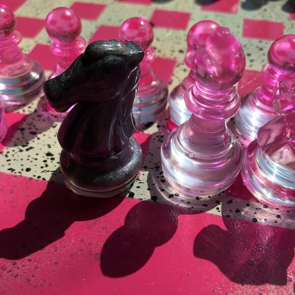 Vinyl Chess Set - Royal Pink