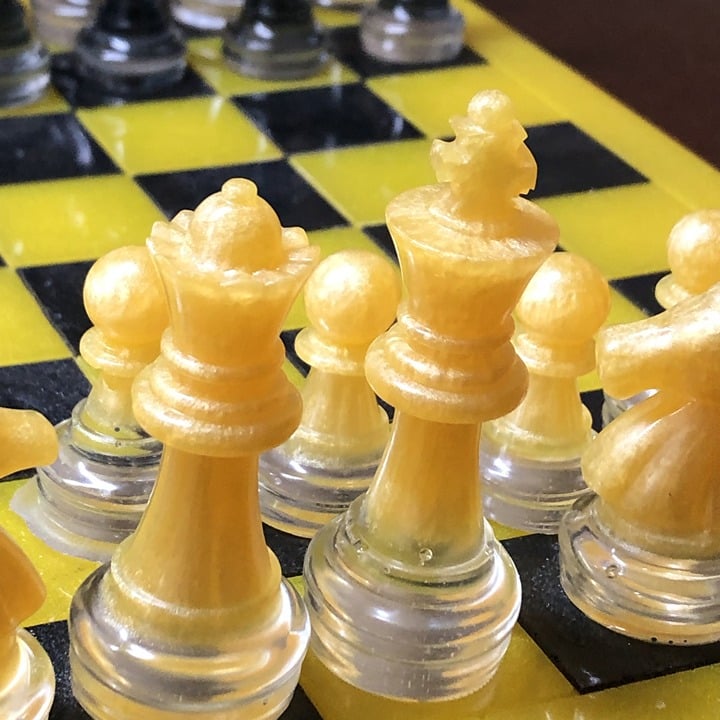 Handmade Resin Chess Set - Steeler Colors