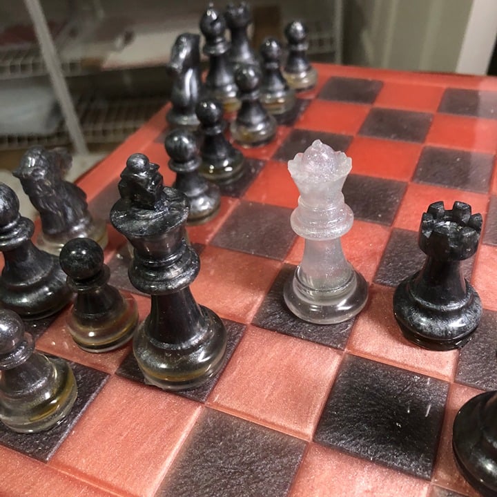 Handmade Resin Chess Set - Lava Style