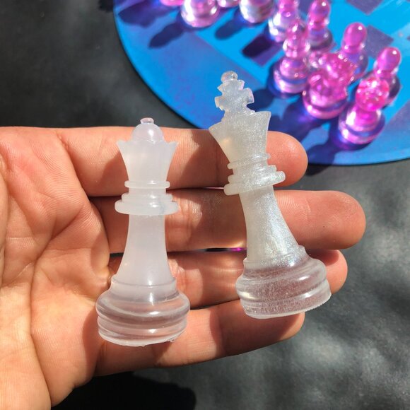 Vinyl Chess Set - Purple and Blue