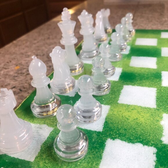 Resin Chess Set - Green Forest