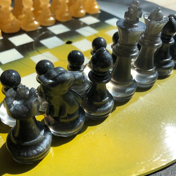 Vinyl Chess Set - Yellow and Black