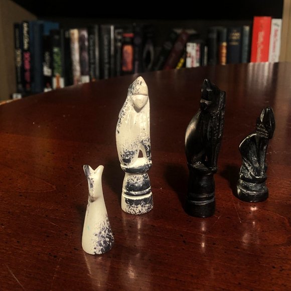 African Vintage Chess Set - Marble Styled Chess Board