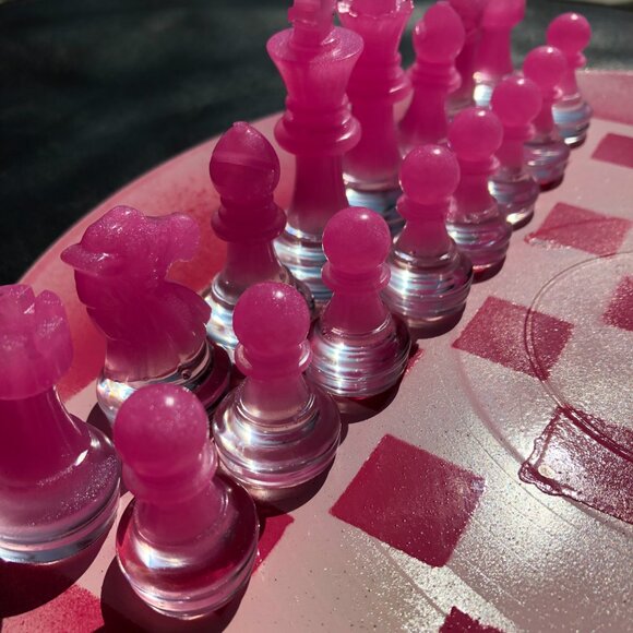 Vinyl Chess Set - Speckled pink