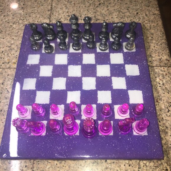 Resin Chess Set - Purple Space