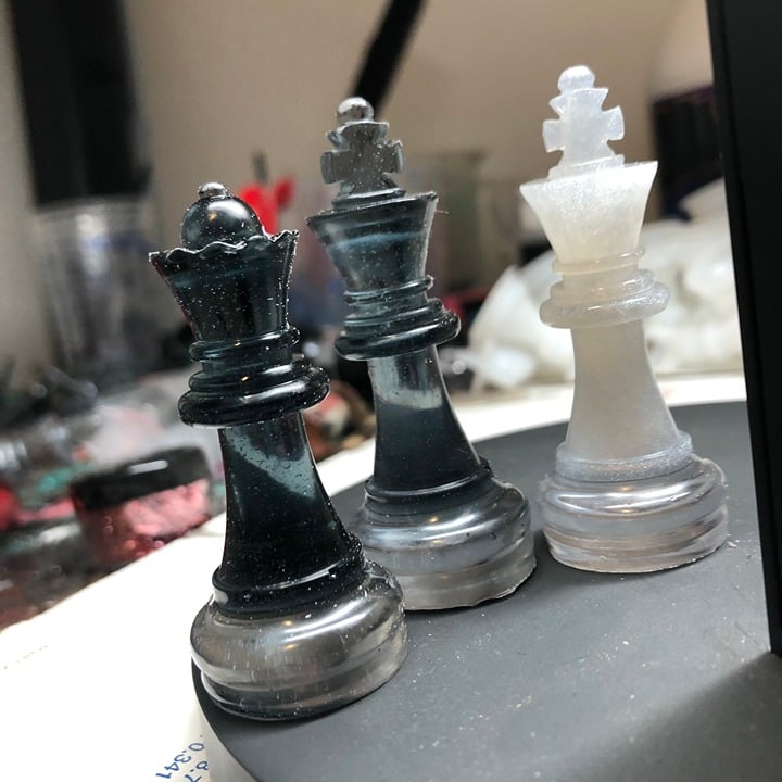 Handmade Resin Chess Set - Blue Space