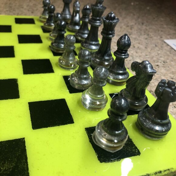 Resin Chess Set - Lime Green