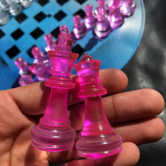 Vinyl Chess Set - Blue Mist