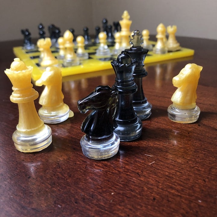 Handmade Resin Chess Set - Steeler Colors