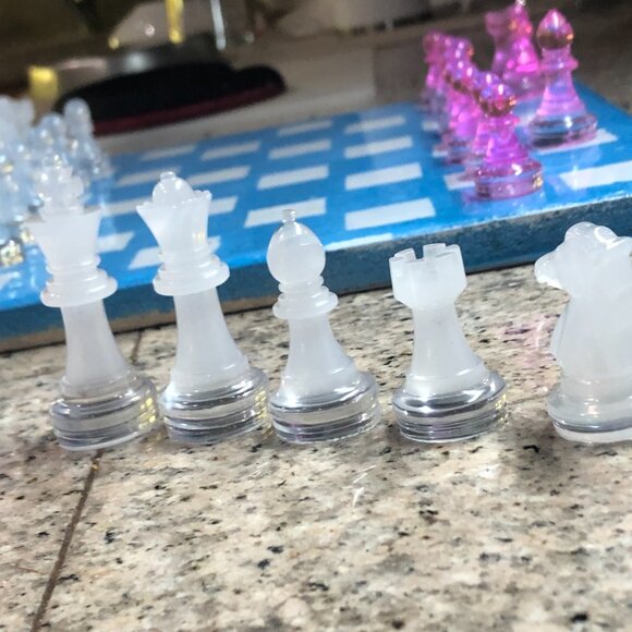 Resin Chess Set - Blue Sky Edition