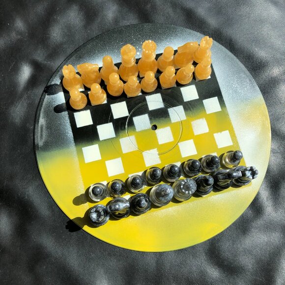 Vinyl Chess Set - Yellow and Black