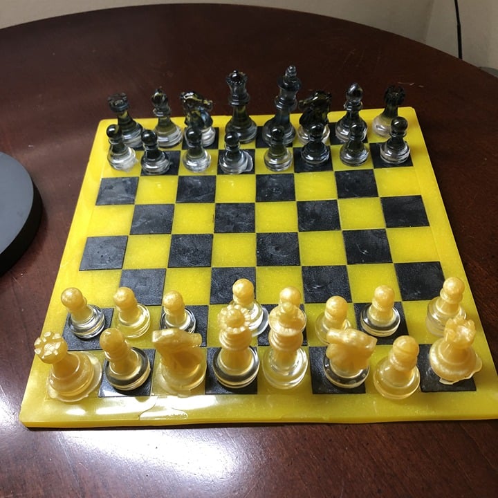 Handmade Resin Chess Set - Steeler Colors