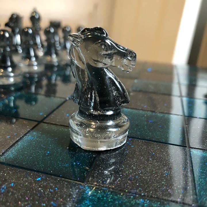 Handmade Resin Chess Set - Blue Space