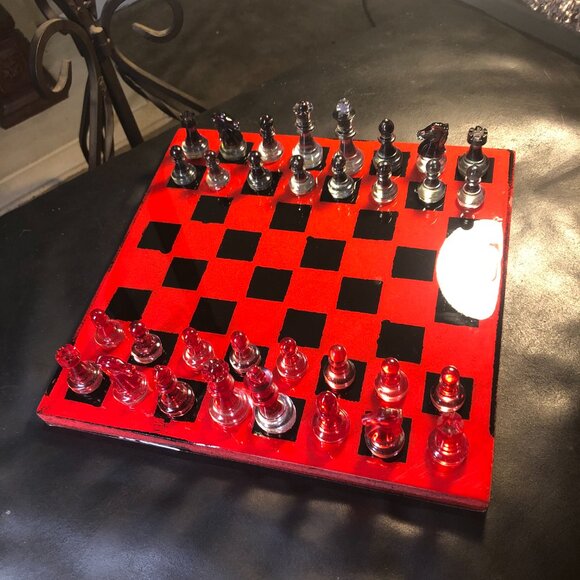 Resin Chess Set - Red Cherry