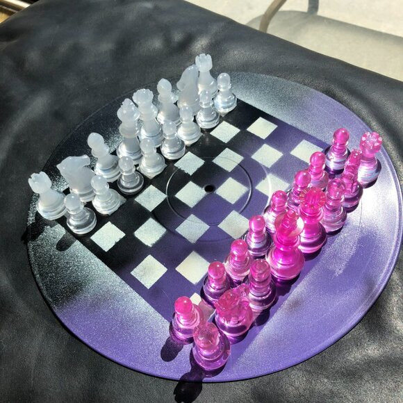 Vinyl Chess Set - Purple and Black