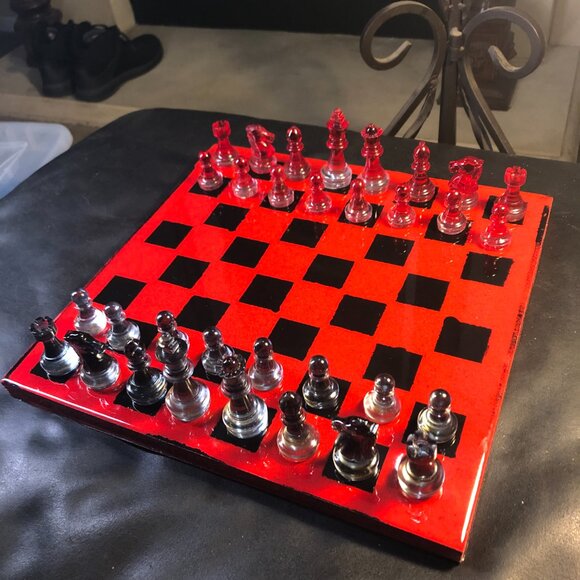 Resin Chess Set - Red Cherry