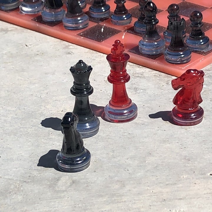 Handmade Resin Chess Set - Dipped Cherry Edition