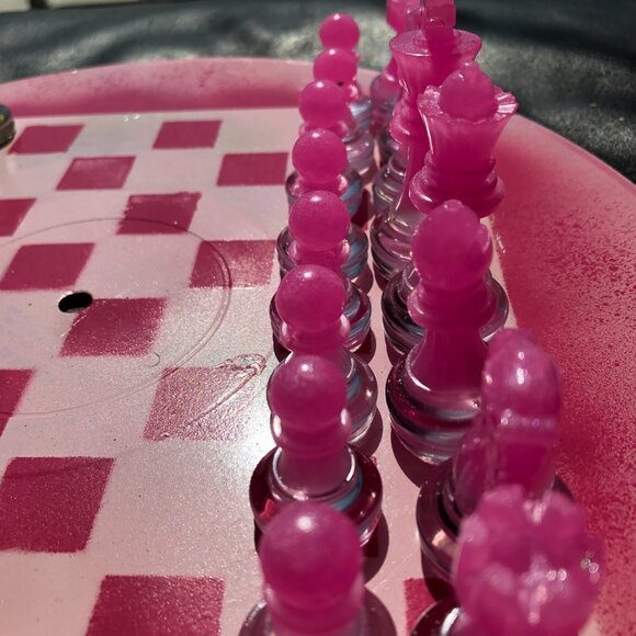 Vinyl Chess Set - Speckled pink