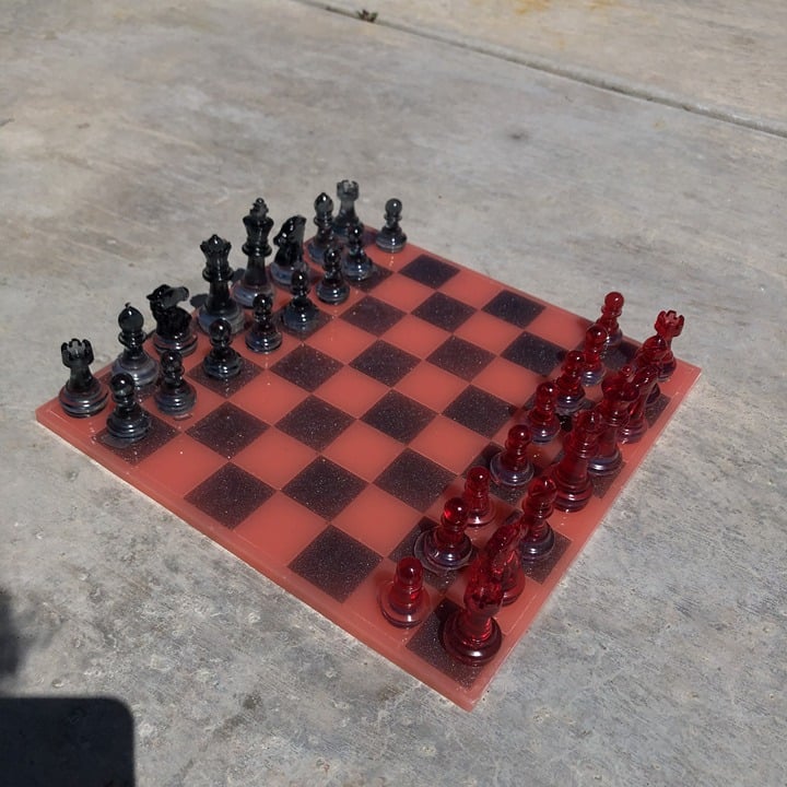 Handmade Resin Chess Set - Dipped Cherry Edition