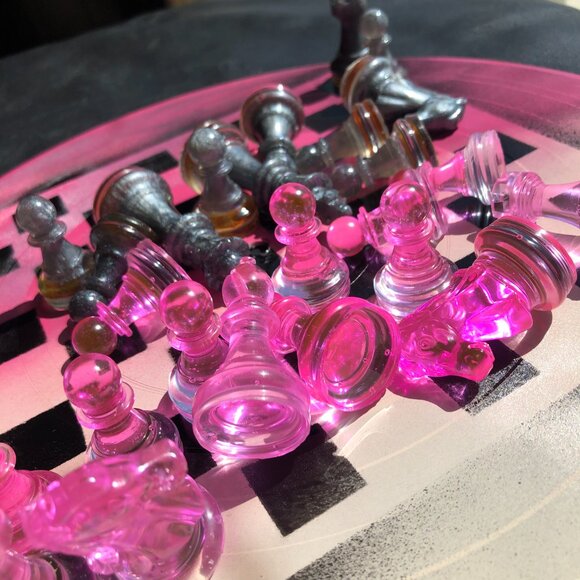 Vinyl Chess Set - Pink Cream