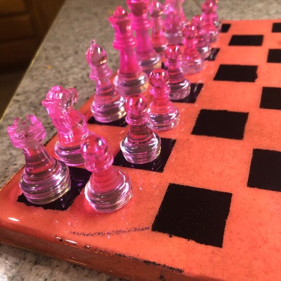 Resin Chess Set - Premium Pink