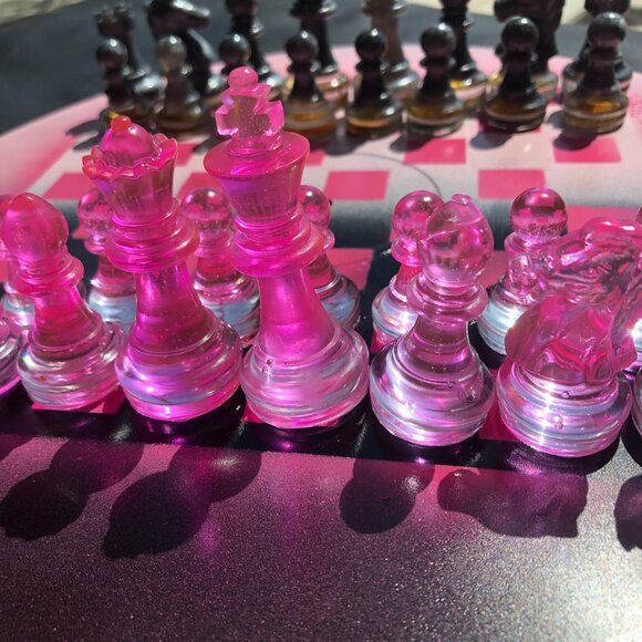 Vinyl Chess Set - Rebel Pink