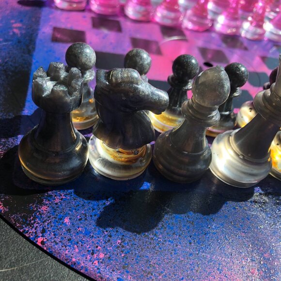 Vinyl Chess Set - Galaxy Purple