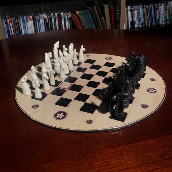 African Vintage Chess Set - Old Kenyan Chess Board