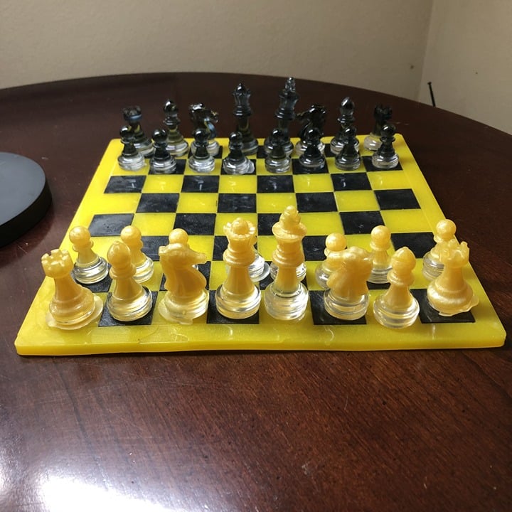 Handmade Resin Chess Set - Steeler Colors